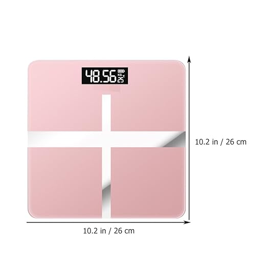 Digital Body Weight Scale USB Charging Precise Household Electronic Bathroom Scale 26x26cm Rose Gold Cross Design Black Screen for Weight Management