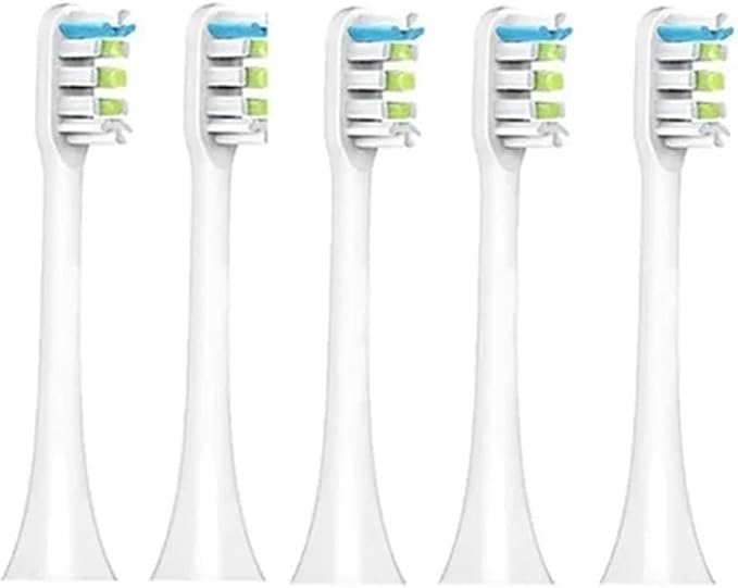 ForCompatible for Xiaomi SOOCAS X3 X5 X3U X1 V1 V2 Clean Brush Heads Replacement Head Bristle Sonic Electric Nozzles with Anti-dust Cap(5pcs White)