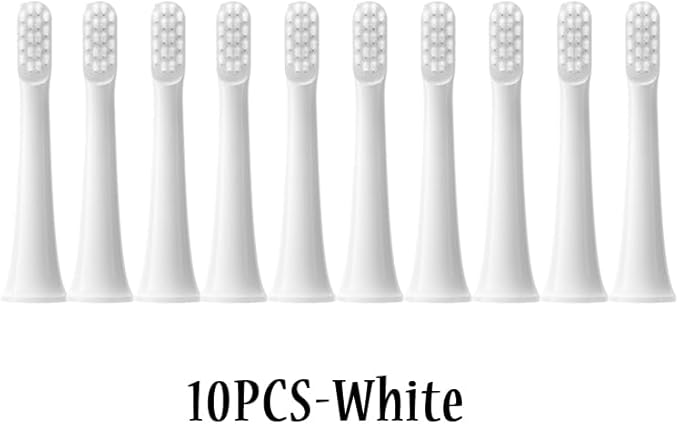 10pcs Replacment Heads Compatible for XIAOMI T100 Sonic Electric Toothbrush Soft Vacuum Dupont Whitening Clean Bristle Brush Nozzles Head(5White 5Pink)