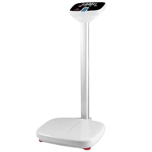 Medical Electronic Scale for Measuring Weight gain of Elderly People While Standing Including air Humidity Display Suitable for clinics Hospitals Schools and Nursing Homes（White）