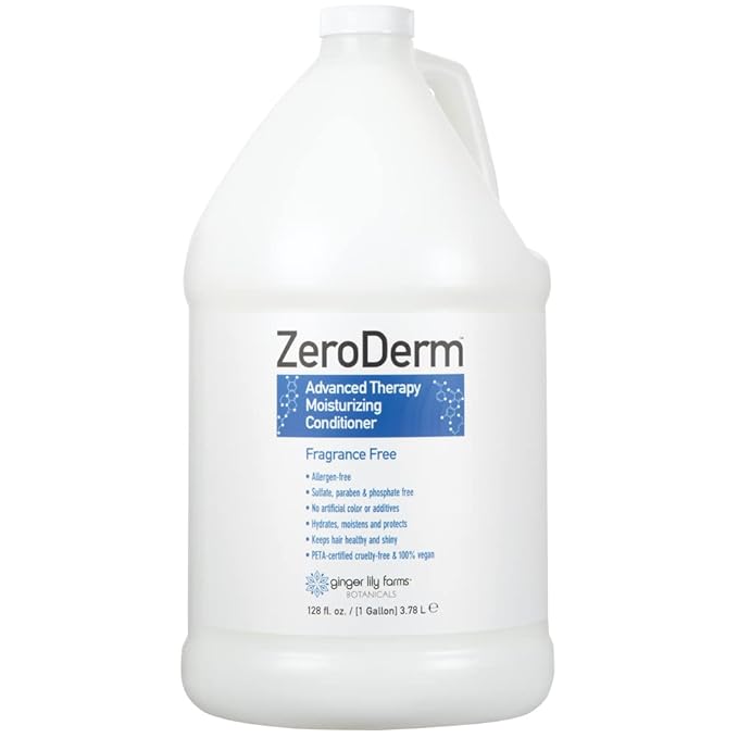 Ginger Lily Farms Botanicals ZeroDerm Advanced Therapy Body Wash + Shampoo + Conditioner Bundle 1 Gallon Each