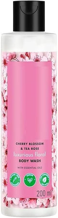 AM Cherry Blossom &amp Tea Rose Luxurious Body Wash | Liquid Shower Gel | Hydrating | Paraben Free 200ml
