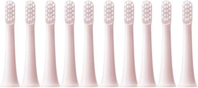 10pcs Replacment Heads Compatible for XIAOMI T100 Sonic Electric Toothbrush Soft Vacuum Dupont Whitening Clean Bristle Brush Nozzles Head(10pcs Pink)