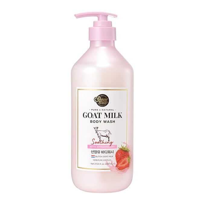 Goat Milk Body Wash Strawberry 27 fl oz / 800 ml (1 Pack)