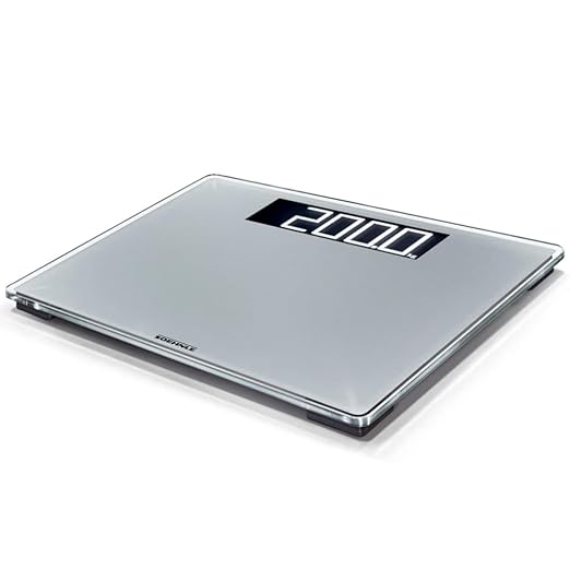 Soehnle Digital Scale Style Sense Comfort 600 Extra Large Bathroom Digital Scales White Weighing Scales Safety Glass Weight Scales for Body Weight Weighing in kg lb and st Capacity to 200 Kg