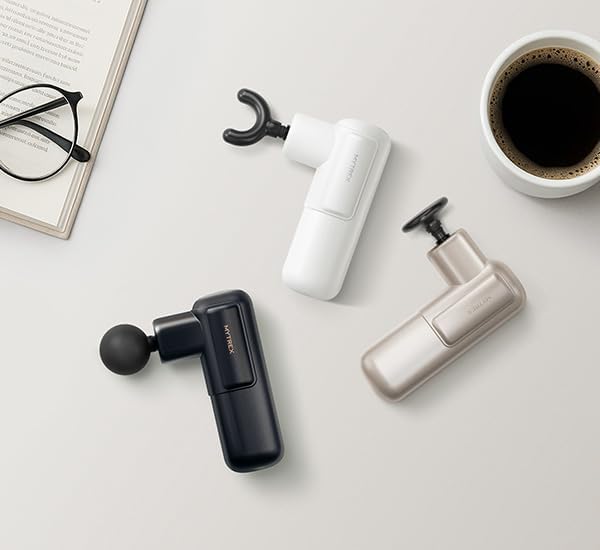 Mini Massage Gun Portable Deep Tissue Percussion Massager with 4 Heads Ultra-Quiet Lightweight 205g for Neck &amp Back Home Office &amp Travel (Black)