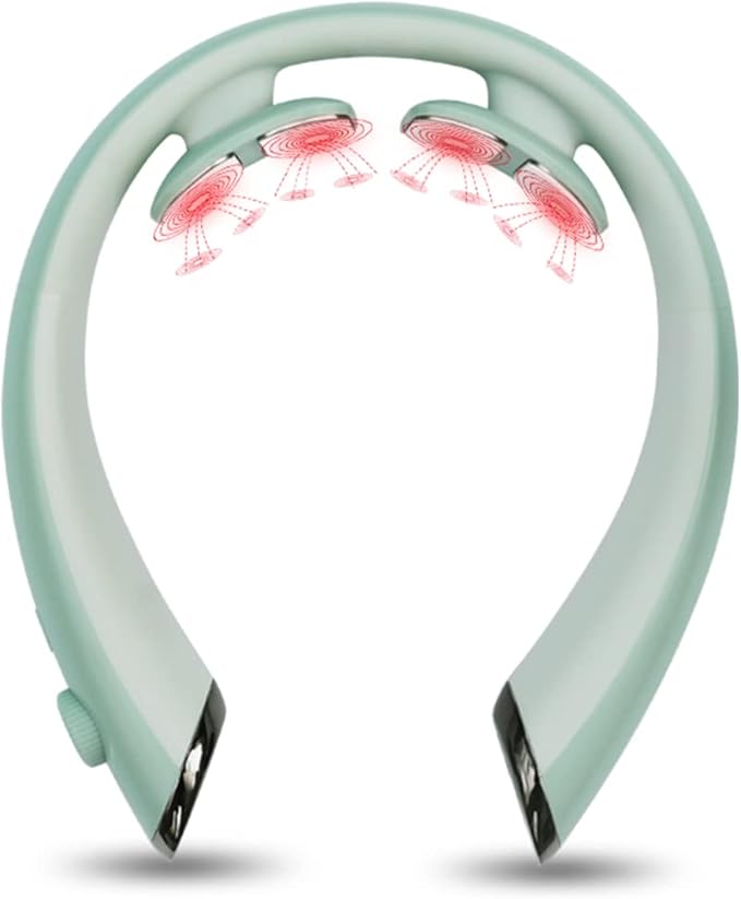 Super Light Neck Massager with 4 Massage Pads for Neck Tension Relief Portable Relax Machine Cordless Electric Massager 6 Modes 16 Intensities 2 Heating Indoor and Outdoor Use