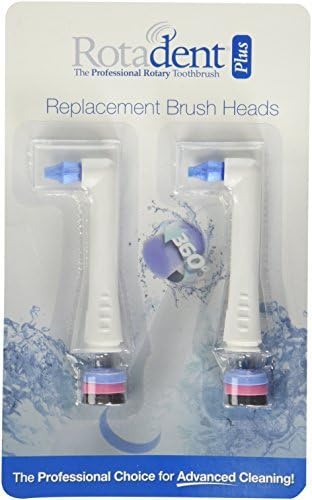 Rotadent® Plus Brush Head (Short-Tip) Pack of 2 Replacement Brush Heads. (Only fits The Rotadent Plus Toothbrush)