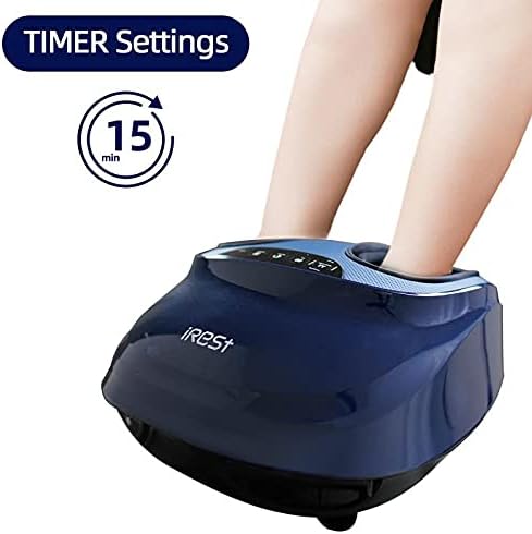 iRest Shiatsu Foot Massager with Double Foot Rollers Air Compression Scraping Deep Kneading Massage Electric Foot Massage Machine for Improving Blood Circulation and Relieving Foot Pain