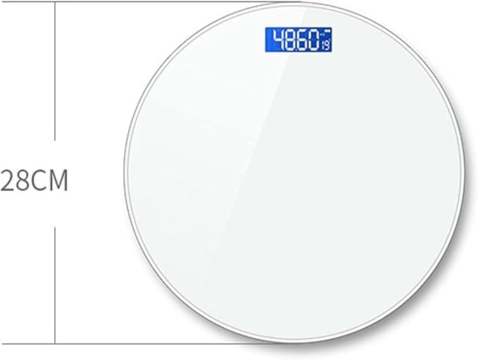 Round Toughened Glass Bathroom Scale LED Digital Electronic Weighing Scales Auto-Off Body Scale with Anti-Slip Base