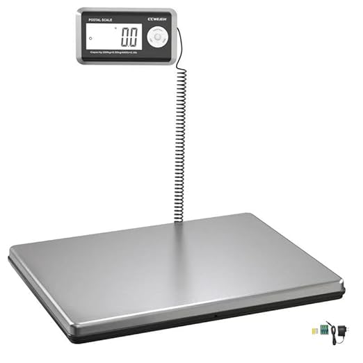 Shipping Scales 440lbs x 1.76oz Stainless Steel Large PlatformSmall BusinessSuperlight High Accurate Postal Scales for Shipping PackagesPost OfficesLuggage Scale Battery and Adapter