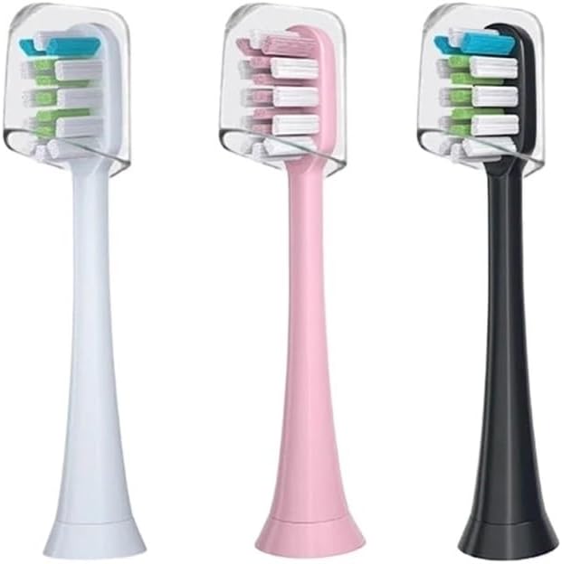 ForCompatible for Xiaomi SOOCAS X3 X5 X3U X1 V1 V2 Clean Brush Heads Replacement Head Bristle Sonic Electric Nozzles with Anti-dust Cap(5Black 5Pink)