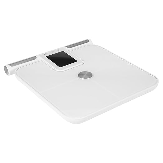 Modern Style 8 Electrode Body Fat Scaleup to 396.83 lbs Multifunctional Weight ScaleIntelligent Electronic Scale (White13.39 * 13.39 * 1.84 in)