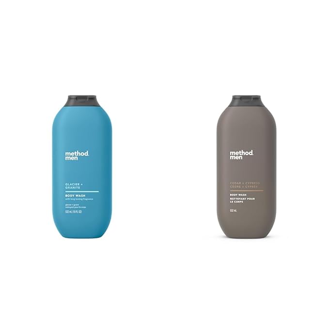 Method Men Body Wash Glacier + Granite and Cedar + Cypress Scents 18 fl oz (Pack of 2)