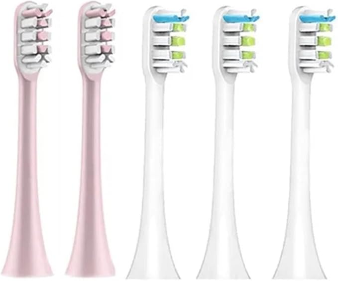 Compatible for Xiaomi SOOCAS Brush Head X3 X5 X3U X1 V1 V2 SOOCARE Replacement Bristle Sonic Electric Nozzles(2 Pink 3 White)