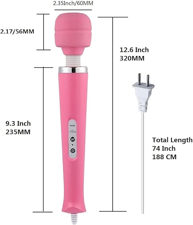 Body Massager Handheld Vibrating Powerful Electric Back Massage for Woman Sports Recovery Muscle Aches Pain Shoulder Leg Foot Long Handle Tool and Small Toy (Pink Big and Pink Mini Toy)