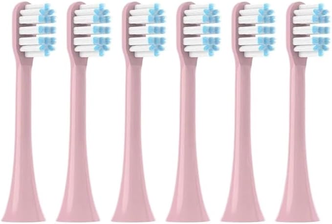 Toothbrushes Head for SOOCAS X3/X3U/X3Pro/V1/X5/X1/D3/D3 Pro Sonic Colorful Toothbrush Soft Bristle Nozzles(6pinkblue)
