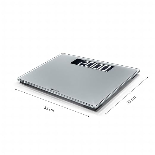 Soehnle Digital Scale Style Sense Comfort 600 Extra Large Bathroom Digital Scales White Weighing Scales Safety Glass Weight Scales for Body Weight Weighing in kg lb and st Capacity to 200 Kg