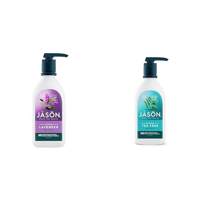 JASON Natural Body Wash &amp Shower Gel Calming Lavender &amp Purifying Tea Tree 30 Oz 2-Pack