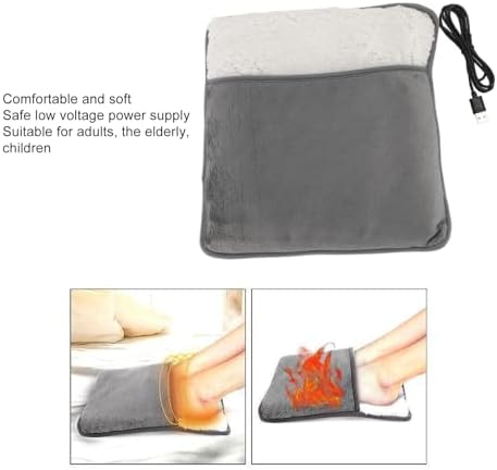 Foot Massager Heated Foot Warmer Washable Soft Heated Slippers Portable Feet Warmer Heating Pad Foot Warmers for Feet with Constant Temperature USB for Men and Women Foot Heating Pad
