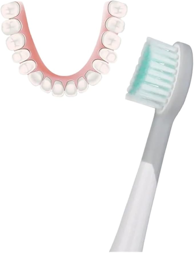 D901/D902 4pcs Rubberied Replacement White Toothbrush Heads with CapsCompatible for D01/D02 Electric(Black)
