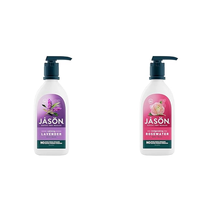 JASON Natural Body Wash Calming Lavender &amp Invigorating Rosewater 30 Oz (2 Pack)