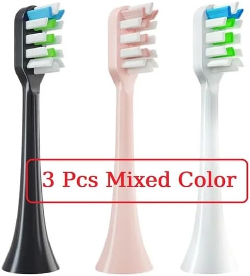 3/8/12 Pcs Compatible with SOOCAS V1/X1/X3/X5/X3U/X3PRO/v1/v2 Replacement Brush Heads Electric Toothbrush Head Soft Dupont Bristle Nozzles(3 Pcs Mixed Color)