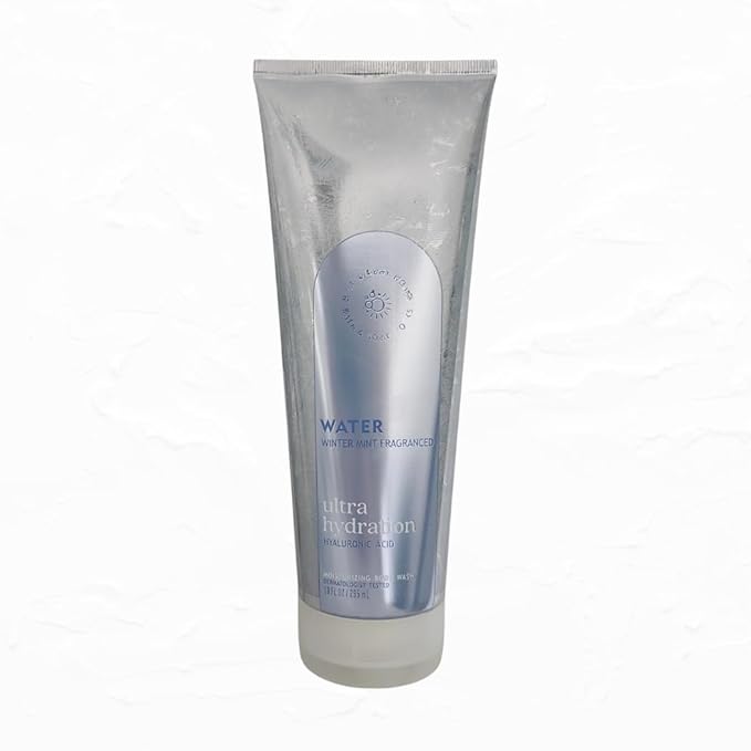 Bath &amp Body Water Winter Mint Moisturizing Body Wash with Shea &amp Cocoa Butter Made with Hyaluronic Acid 10 fl oz / 295 mL (Packaging Design Styles May Vary)