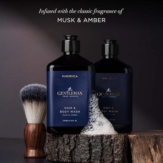 the Gentleman Hair &amp Body Wash Musk &amp Amber Scent Liquid Form Alcohol Free for All Skin Types