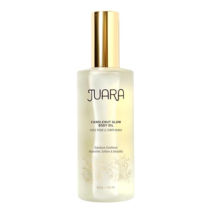 Juara Candlenut Glow Body Oil - Lightweight Dry Oil with Coconut &amp Moringa - Hydrating Body Moisturizer for Dewy Luminous Skin - Fast Absorbing Non-Greasy Formula - Natural Botanical Blend