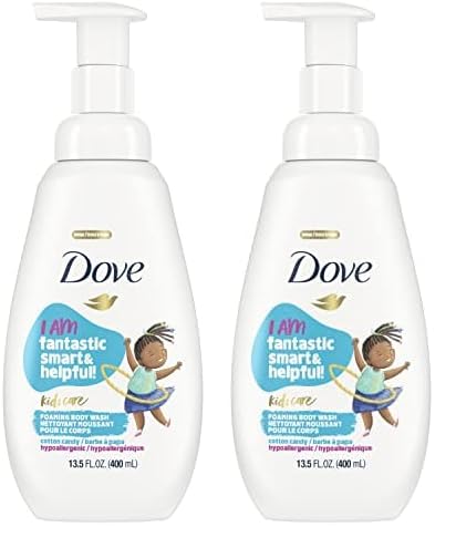 Dove Kids Care Foaming Body Wash For Kids Cotton Candy Hypoallergenic Skin Care 13.5 oz (Pack of 2)