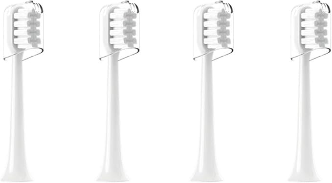 4PCS Replacement Brush HeadsCompatible for Xiaomi Mijia T200 Electric Toothbrush Head Soft Bristle(White)