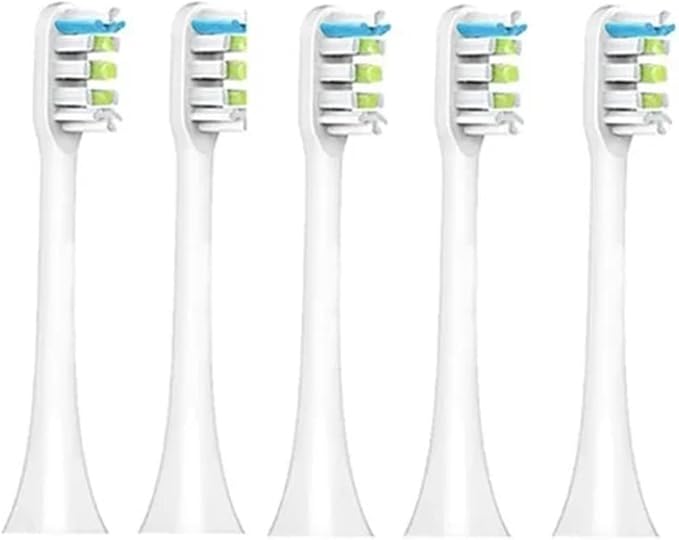 Compatible for Xiaomi SOOCAS Sonic Electric Toothbrush Replacement Brush Heads Compatible with X3 X5 X3U X1 V1 V2 with Anti-Dust Caps(5pcs White)