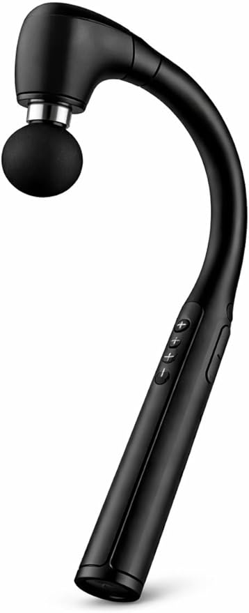Deep Tissue Massage Gun with Long Handle – 12mm Percussion Massager for Back and Neck 4 Massage Heads Adjustable Speeds Ergonomic Handheld Design