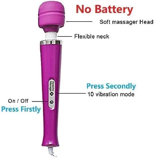 Power Handheld Electric Back Body Vibrating Massager for Woman Sport Recovery Muscle ACH Pain Shoulder Neck Leg Hand Foot Massage Tool (Purple Big Massager)