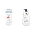 Dove Antiperspirant Deodorant Powder 2.6 Ounce (Pack of 6) &amp Body Wash with Pump Deep Moisture For Dry Skin Moisturizing Skin Cleanser