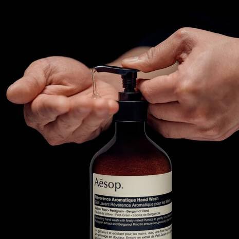 Aesop Reverence Hand Wash &amp Balm Set | Woody Earthy Duo that Exfoliates &amp Hydrates Hands | 16.9 oz / 500mL (Set of 2)