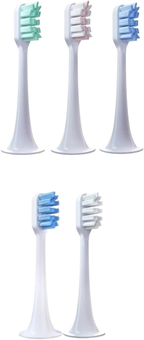 5 PCS Replacement Toothbrush Heads ForCompatible for Xiaomi T300 T500 Sonic Electric Teeth Brush Soft Teethbrush Nozzles(8 BJ Green)