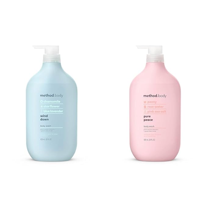 Method Body Wash Wind Down Paraben and Phthalate Free 28 FL Oz (Pack of 1) &amp Body Wash Pure Peace Paraben and Phthalate Free 28 oz (Pack of 1)