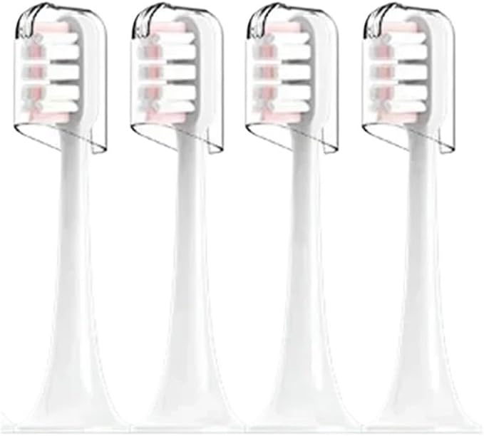Compatibility for Mijia T300/T500/T700 Sonic Electric Toothbrush Heads Replaceable Refill Nozzles 4 Colors with Anti-Dust Caps 4/20Pcs(4Pink)