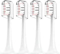Compatibility for Mijia T300/T500/T700 Sonic Electric Toothbrush Heads Replaceable Refill Nozzles 4 Colors with Anti-Dust Caps 4/20Pcs(4Pink)