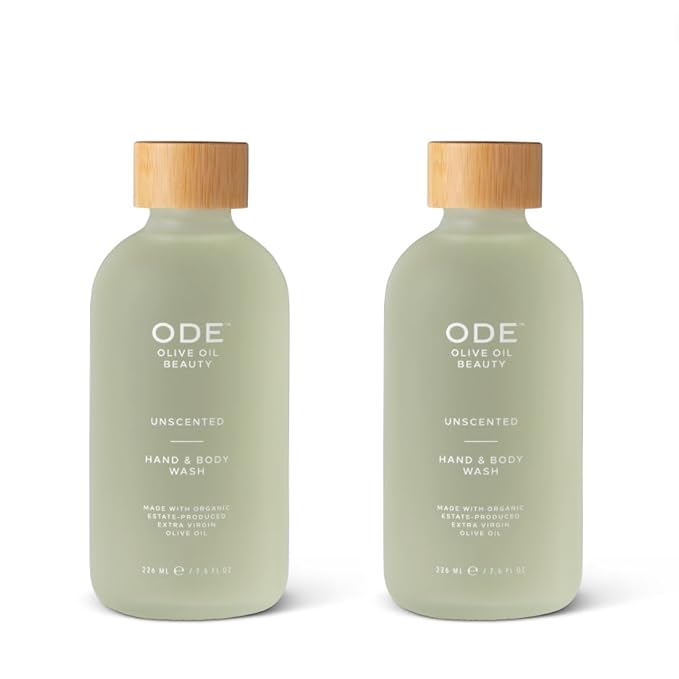 McEvoy Ranch Unscented Hand &amp Body Wash (2-pack) by ODE Olive Oil Beauty Organic EVOO California Made Nourishing Foaming Wash