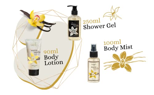 Bath and Body Gift Basket For Women and Men Warm Vanilla Bath &amp Body Collection Includes Shower Gel Bubble Bath Body Lotion Body Mist &amp More – Mother's Day Gift for Mom