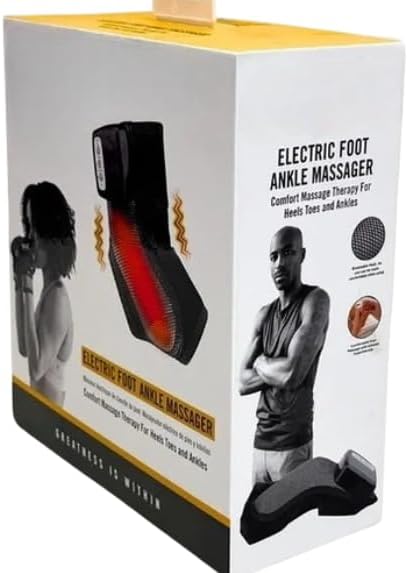 Electric Foot Ankle Massager with Heat Therapy Adjustable Wrap Design for Pain Relief and Comfort