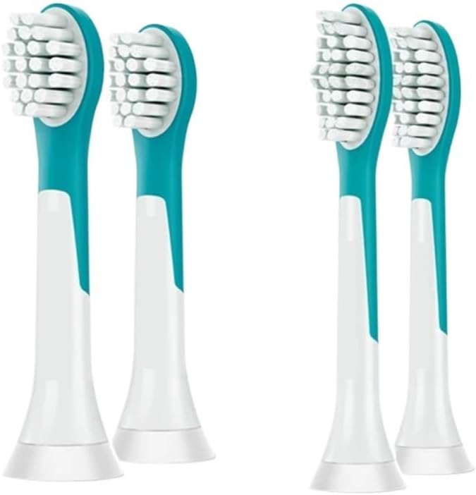 Compatible For Philips Sonicare Electric Toothbrush Head For Kids Compatible For MINI Tooth Brush Replacement Brush Head 2 Pcs HX63X2 Model(HX6042 for 7yr kids)