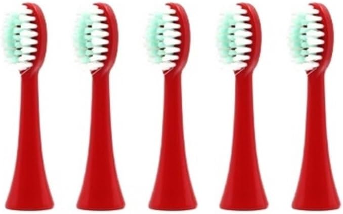 5 Pieces Replacement Brush Heads Electric Toothbrush Teeth Whitening Pattern Soft Head Oral Care(Red)