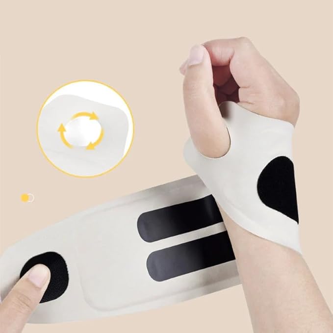 Rechargeable Adjustable Electric Wrist Massager Ergonomic 360° Support Portable Cordless Hand Heating Pad with 8 Modes 30 Intensity Levels for Hand Pain Relief Magnetic Detachable Host (Blue)