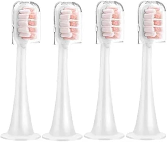 Compatible for Xiaomi Mijia T300/T500/T700 Replacement Brush Heads with Caps Sealed Package Soft for Sonic Electric Toothbrushes(4Pink)