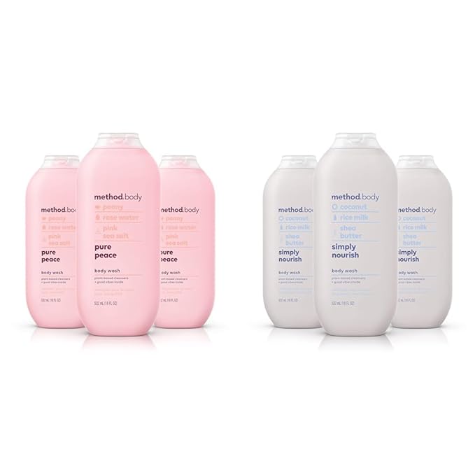 Method Body Wash Pure Peace Paraben and Phthalate Free 18 oz (Pack of 3)Detoxifying &amp Body Wash Simply Nourish Paraben and Phthalate Free 18 oz (Pack of 3)