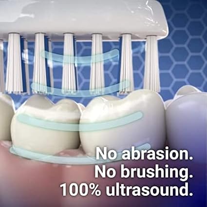 Emmi-dent Electric Toothbrush Set - Carbon. 100% Ultrasound Technology removes Harmful Plaque Without Abrasive Brushing. Ideal for Sensitive Teeth &amp Gums. with Nano-Bubble Toothpaste. Rechargeable